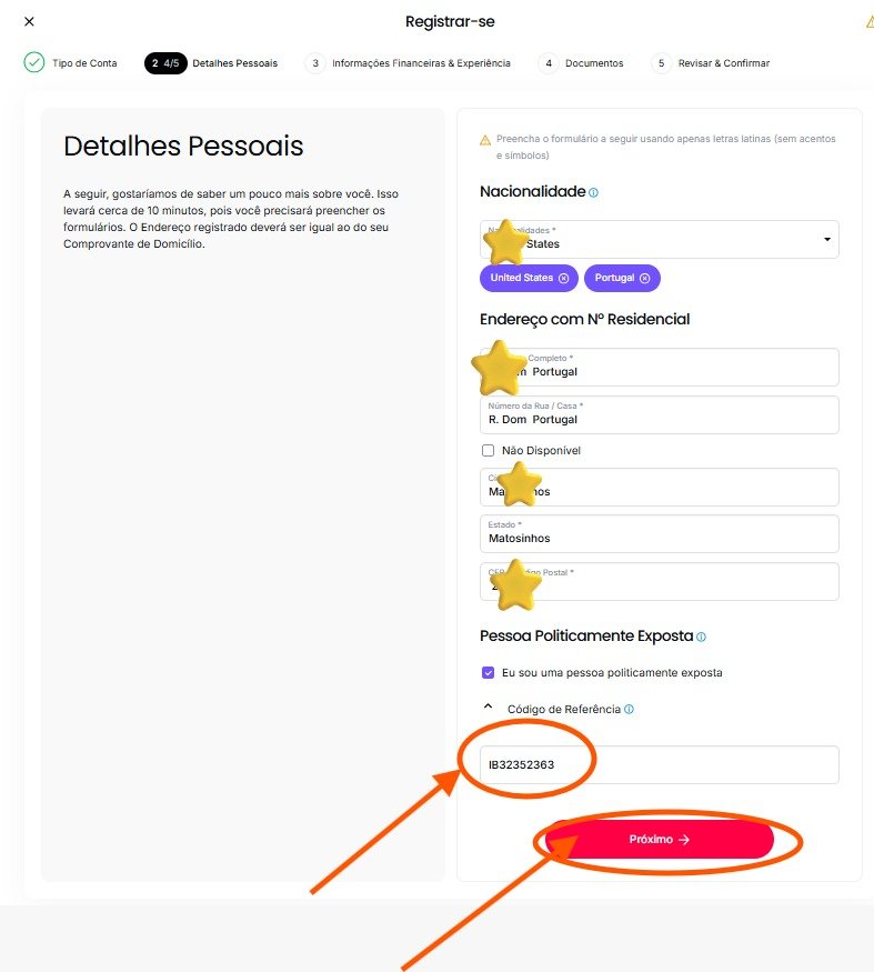 Como usar o Código de Referência Tickmill